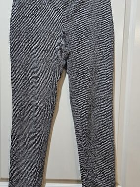 Michael Kors Black and White Textured Stretch Crop Pants Size Small